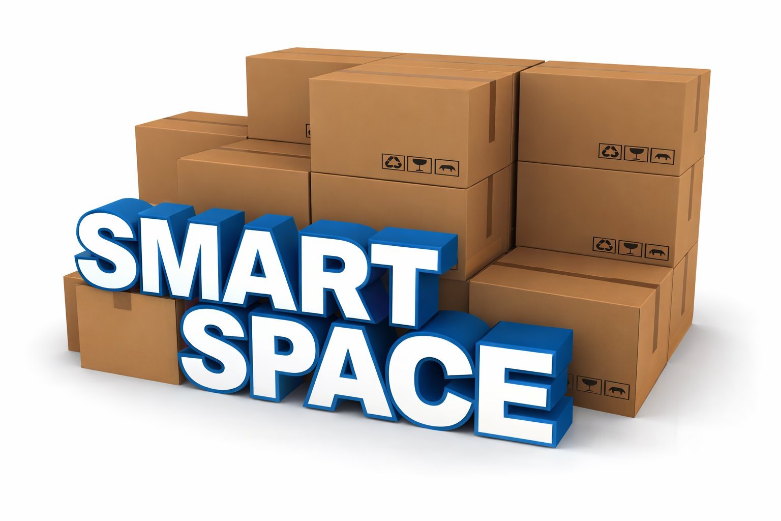 Smart Space stacked moving boxes