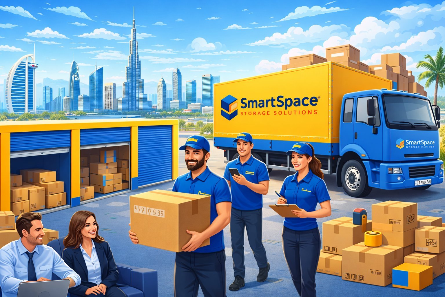 Smart Space team and branded truck Dubai
